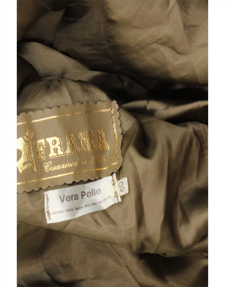 VINTAGE Womens Leather Jacket IT 50 XL Brown Leather Vintage Vintage and Second-Hand Vintage from Messina Hembry 