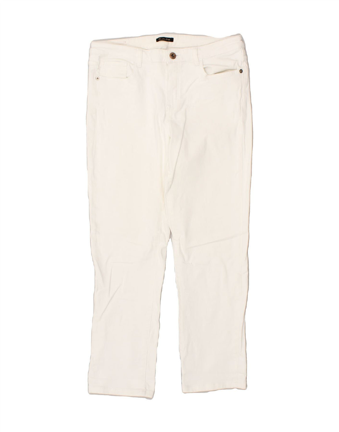 MASSIMO DUTTI Womens Straight Jeans EU 40 Medium W30 L25  White Cotton | Vintage Massimo Dutti | Thrift | Second-Hand Massimo Dutti | Used Clothing | Messina Hembry 