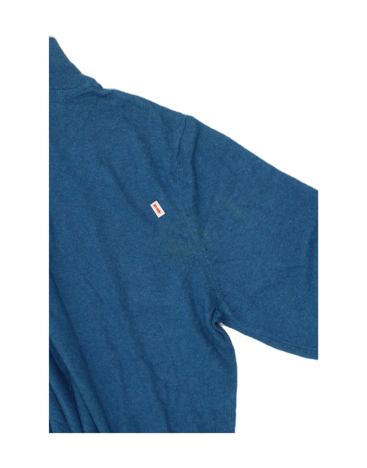 L.L.BEAN Mens Tall Zip Neck Jumper Sweater Large Blue Cotton Vintage L.L.Bean and Second-Hand L.L.Bean from Messina Hembry 