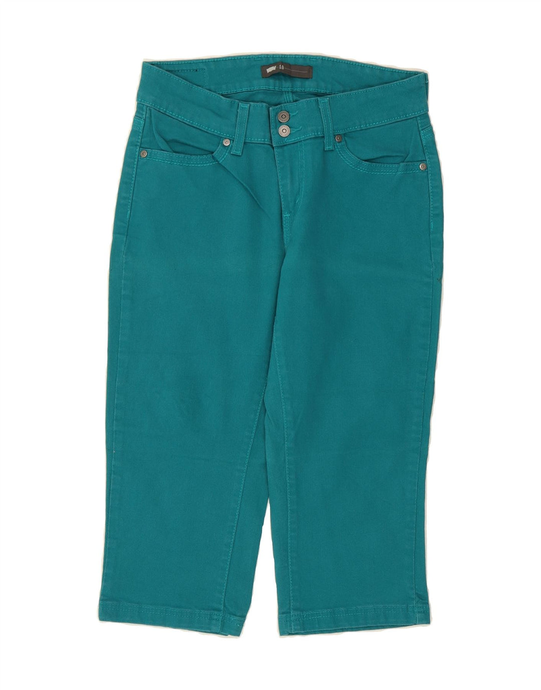 LEVI'S Womens Capri Jeans US 10 Large W30 L18 Turquoise Cotton Vintage Levi's and Second-Hand Levi's from Messina Hembry 