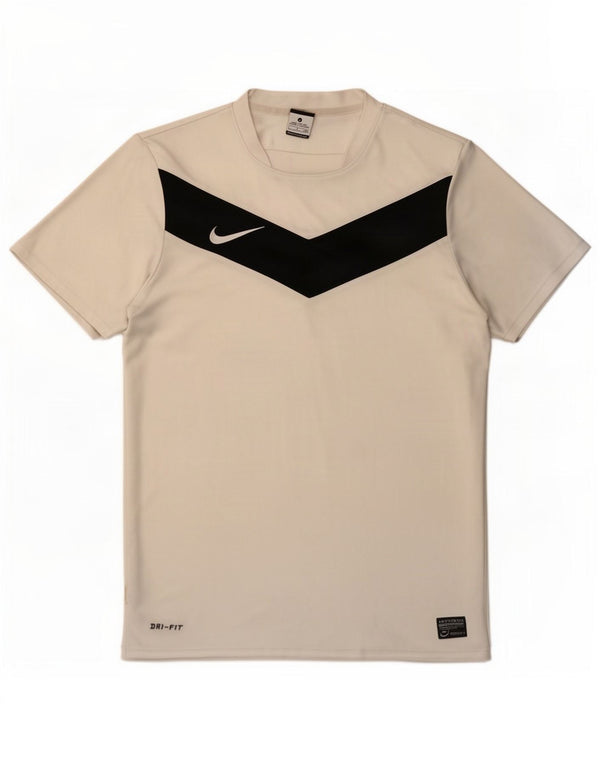 Męski T-shirt Nike Dri Fit, mały, biały, z blokami kolorów