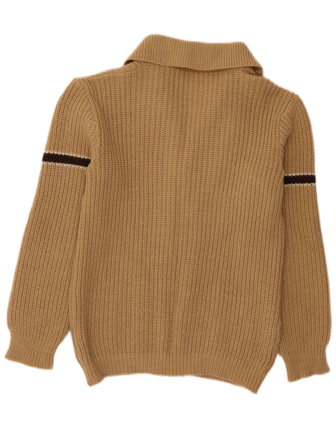 Sweter męski w stylu vintage, mały, beżowy, z blokami kolorów