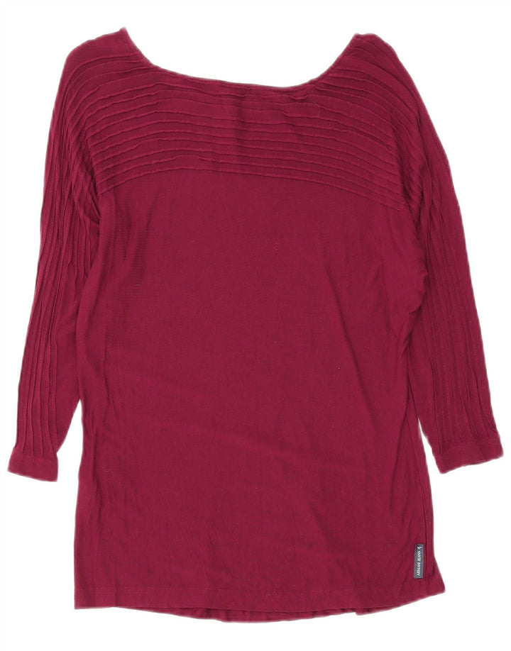 ARMANI Womens Batwing Blouse Top EU 40 Medium Burgundy Viscose