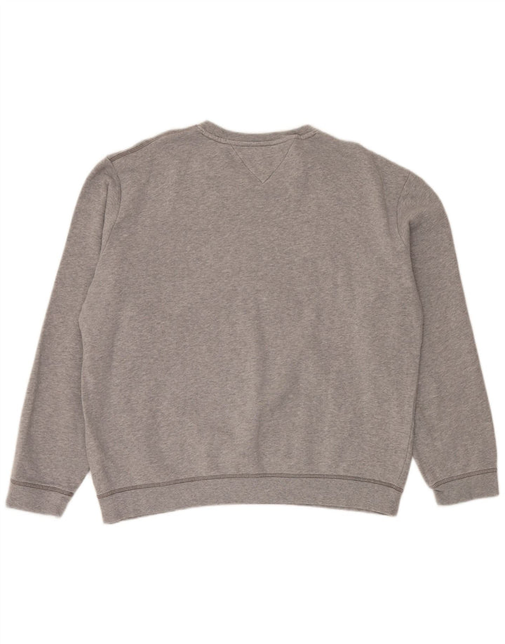 Męska bluza z grafiką Tommy Hilfiger 2XL, szara bawełna z blokami kolorów