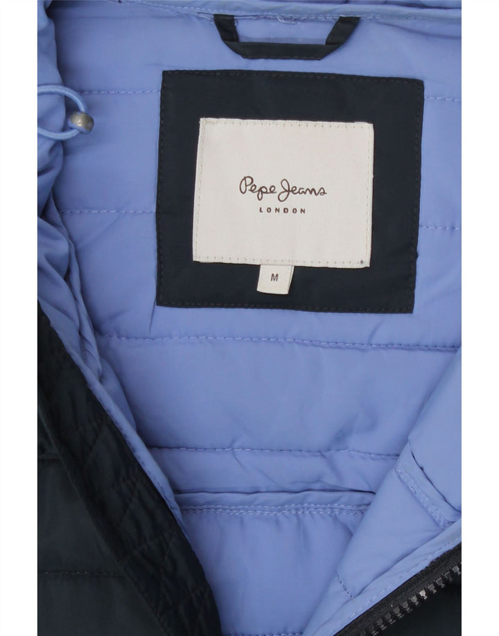 Męska ocieplana kurtka z kapturem PEPE Jeans UK 38, średni granatowy poliester