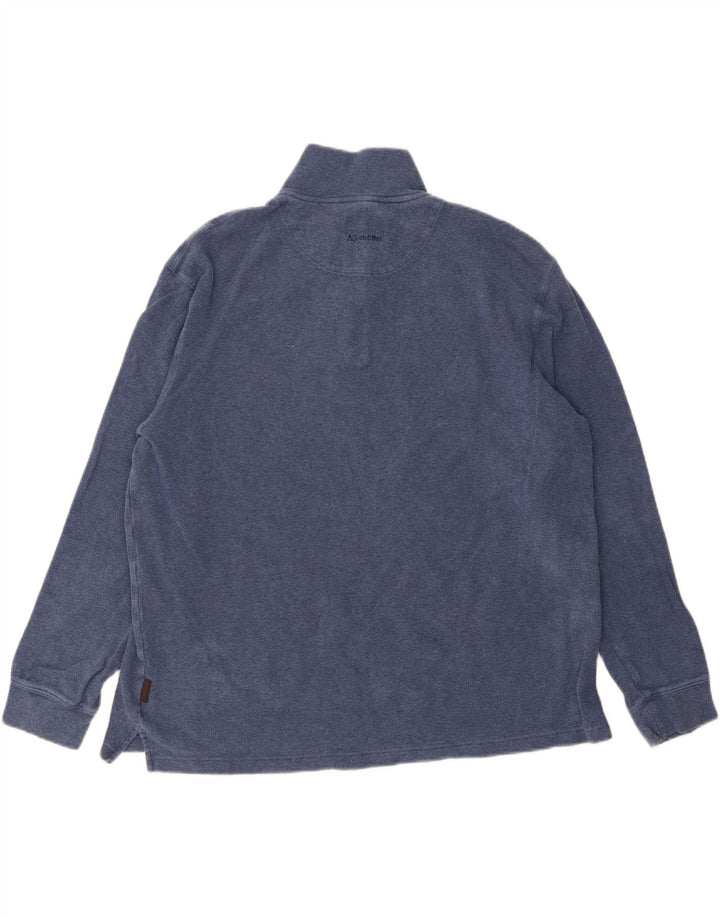 Męski sweter z zamkiem błyskawicznym SCHOFFEL 2XL, niebieski, bawełniany
