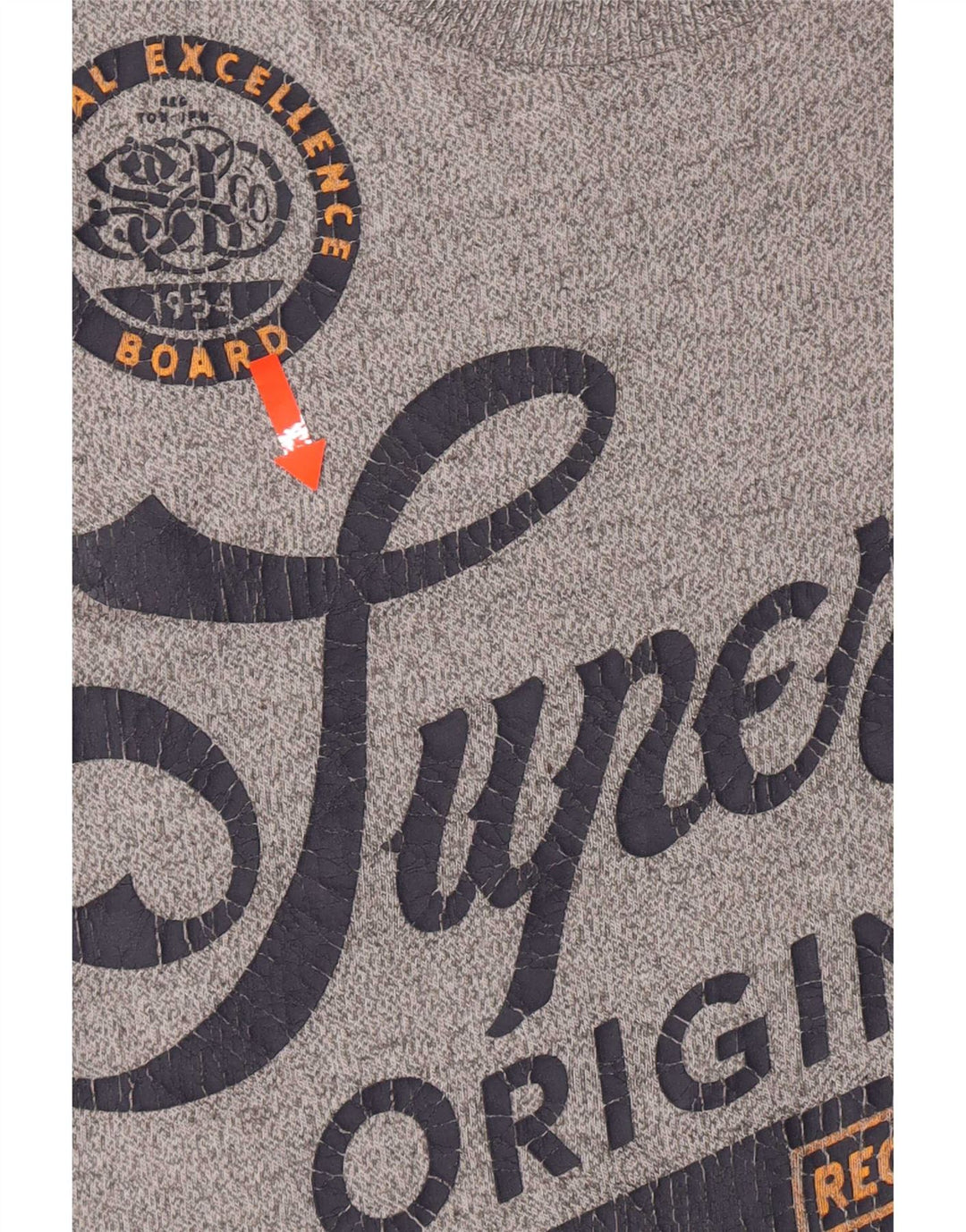 Męski T-shirt z grafiką Superdry, duży, szary, bawełniany