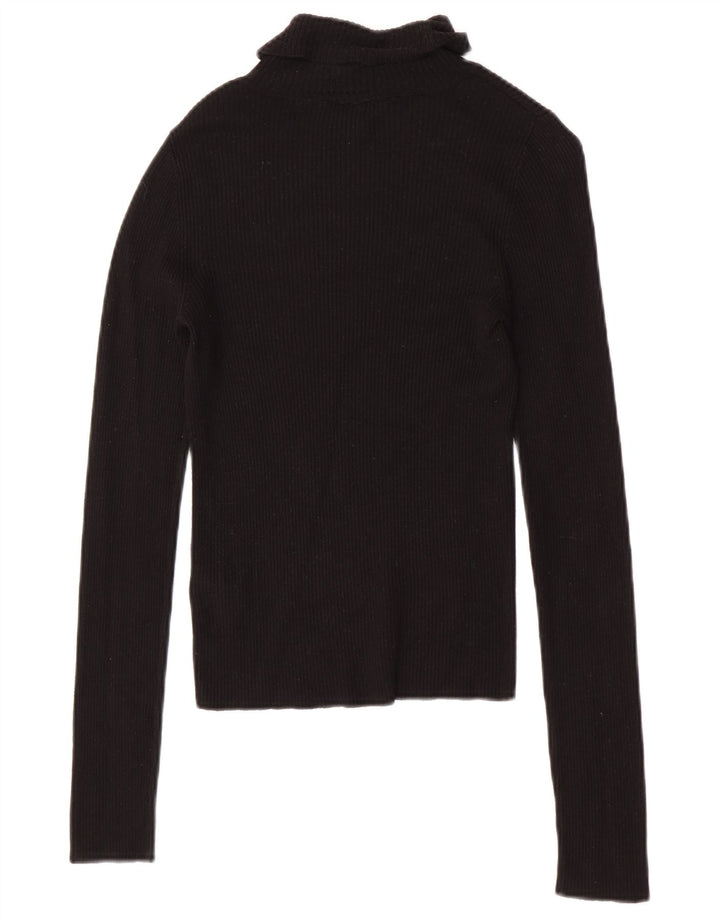 Damski top Miss Selfridge z długim rękawem UK 10 Small, czarna wiskoza