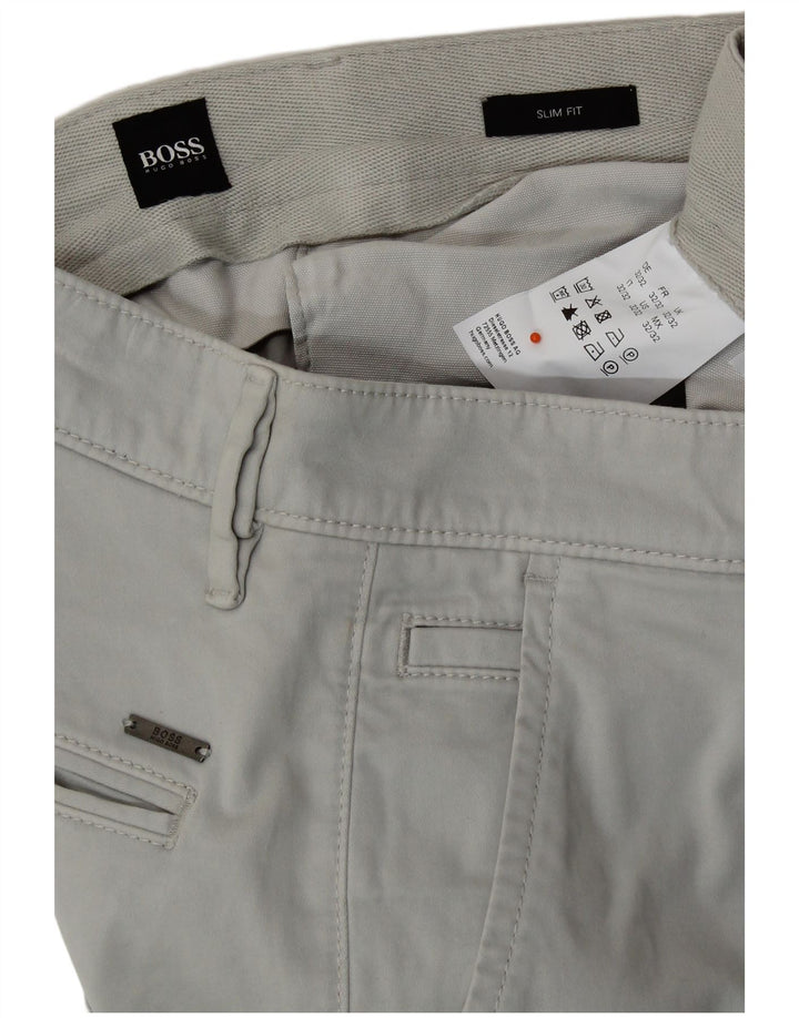 Damskie spodnie Chino HUGO BOSS Slim Fit W32 L29 Szara bawełna