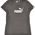 PUMA Womens Graphic T-Shirt Top UK 12 Medium Grey Flecked Polyester | Vintage Puma | Thrift | Second-Hand Puma | Used Clothing | Messina Hembry 