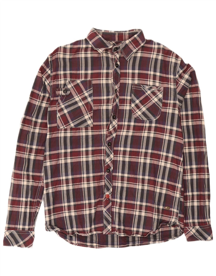 Męska koszula flanelowa SCOTCH & SODA w dużą bordową kratę