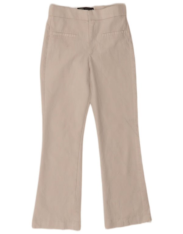 Damskie spodnie typu bootcut Zara XS W24 L25 Biała bawełna