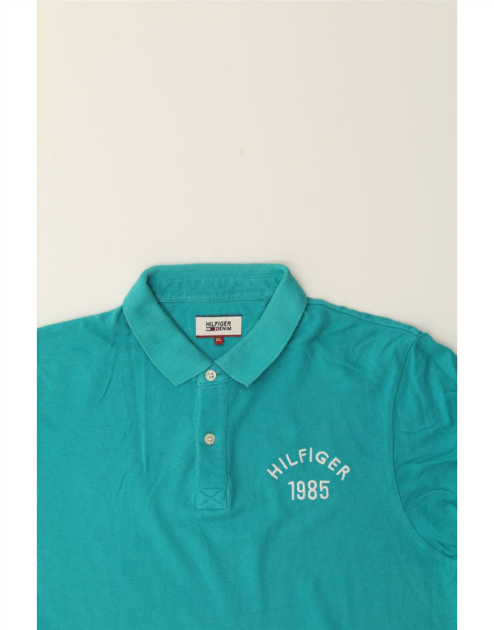 TOMMY HILFIGER Mens Polo Shirt XL Turquoise Vintage Tommy Hilfiger and Second-Hand Tommy Hilfiger from Messina Hembry 