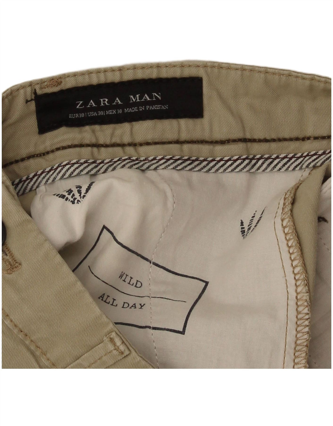 Męskie spodenki chino Zara EU 38 Small W30 beżowe