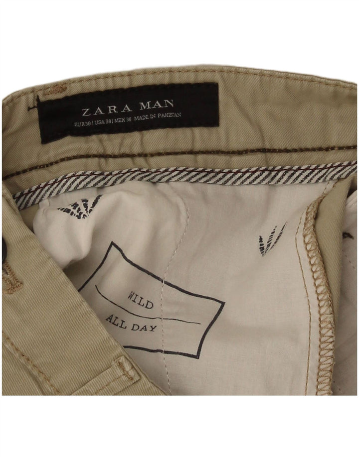 Męskie spodenki chino Zara EU 38 Small W30 beżowe