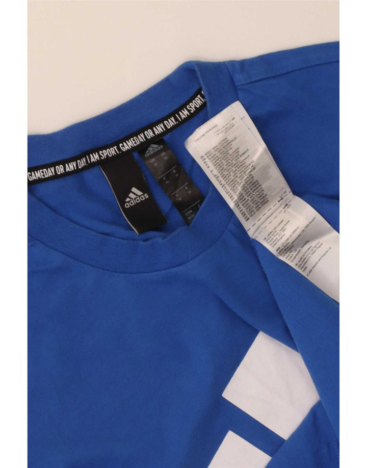 Męska koszulka graficzna Adidas Top Medium Blue Cotton