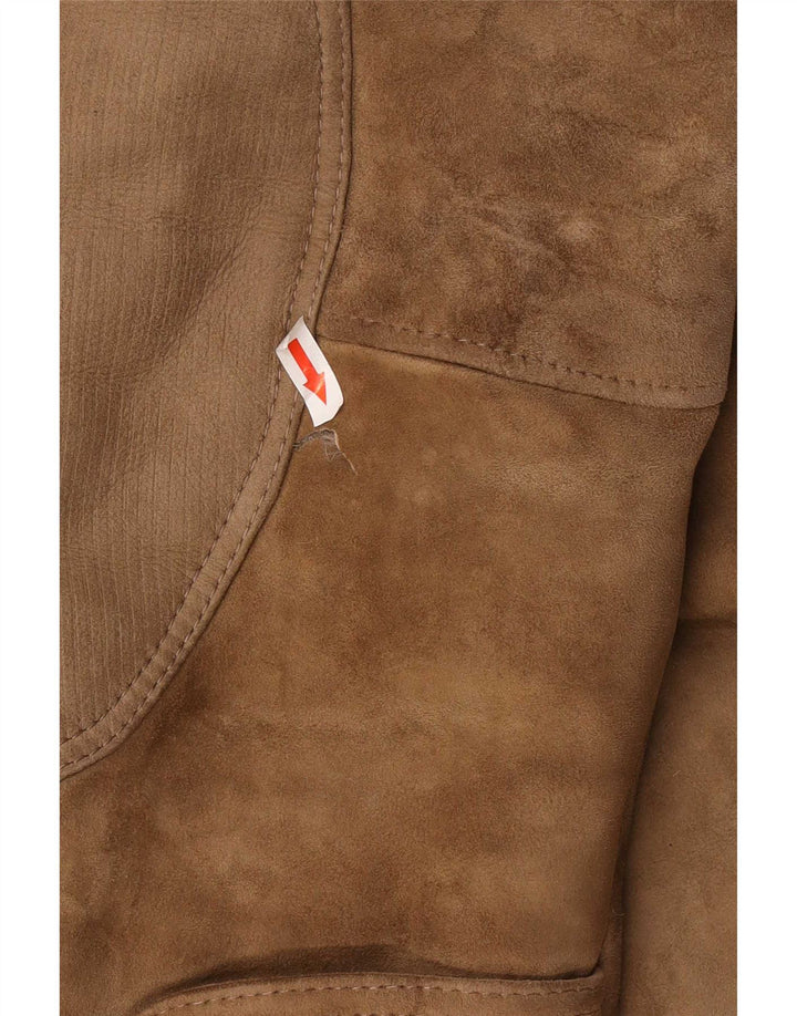 Vintage męska kurtka shearling IT 52 XL beżowa
