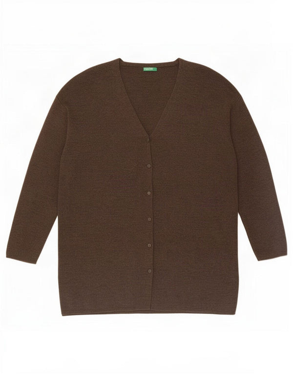 Sweter damski Benetton UK 14 Średni brązowy wełniany