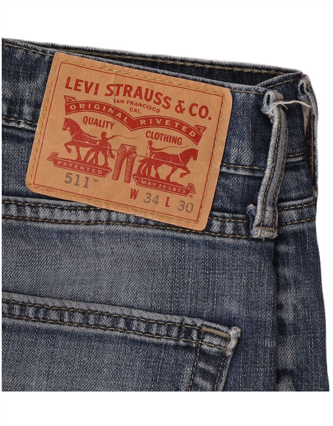 LEVI'S Mens 511 Slim Jeans W34 L30 Blue Cotton
