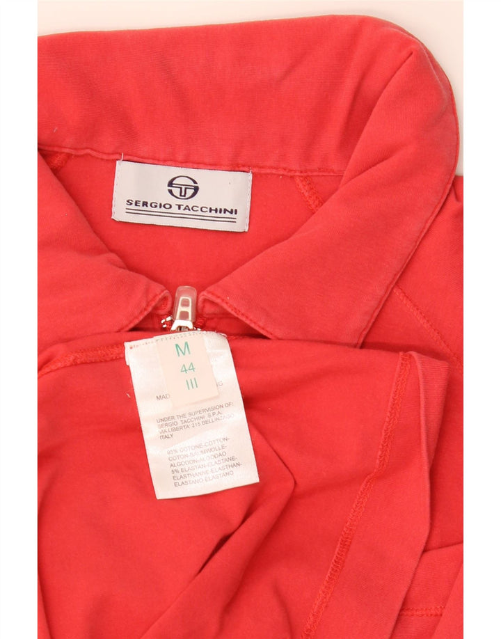 Damska koszulka polo Sergio Tacchini UK 12, średnia czerwona bawełna