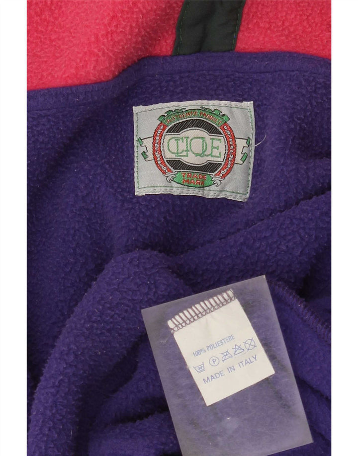 Męski sweter polarowy w stylu vintage, XL, fioletowy, z blokami kolorów, poliester