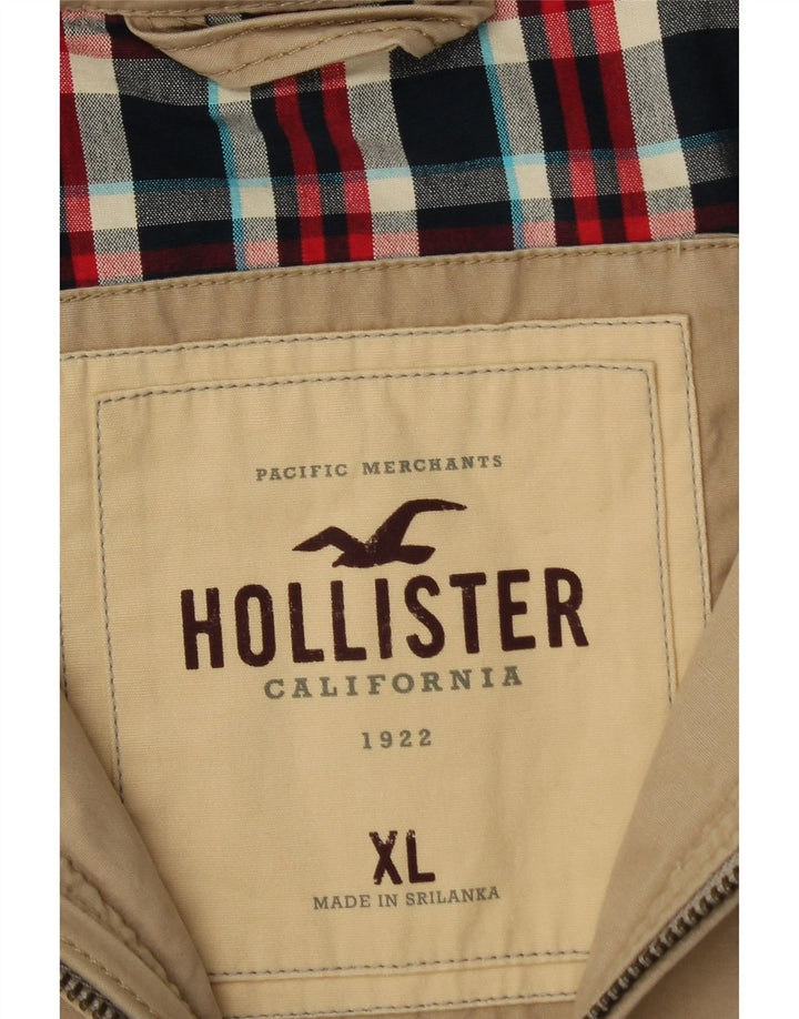 Męska kurtka bomberka HOLLISTER UK 42 XL, beżowa, bawełniana