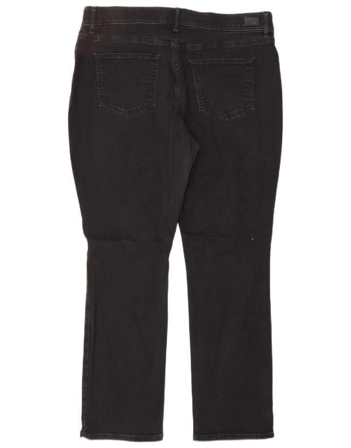 Damskie proste dżinsy Lee ze średnim stanem US 18 2XL W38 L30, czarna bawełna