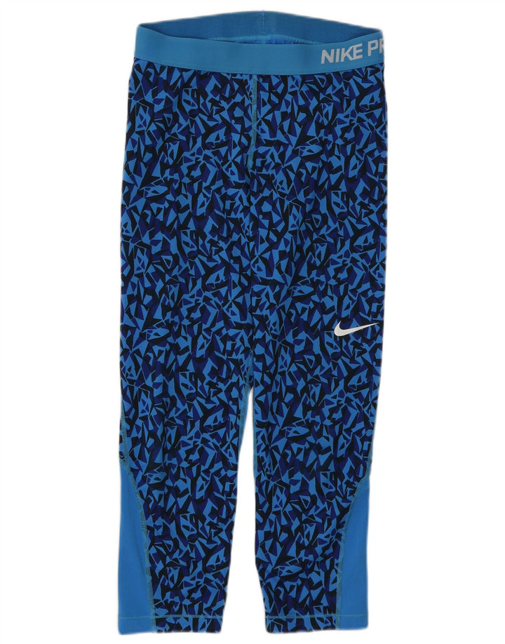 Damskie legginsy Nike UK 12, średni niebieski, geometryczny poliester