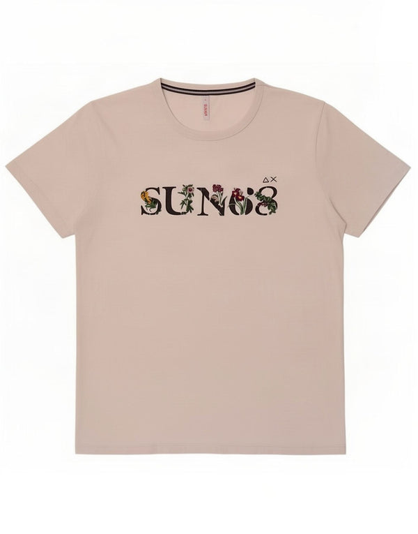 Sun68 Womens Graphic T-Shirt Top UK 14 Large White Cotton