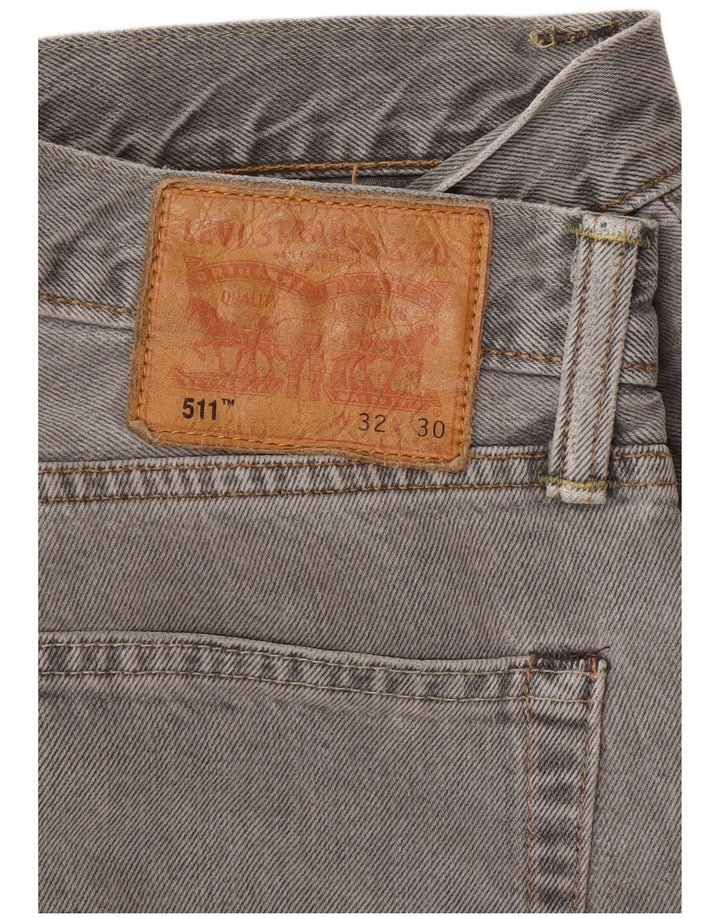 Męskie jeansy Levi's 511 Slim Tapered W32 L30 Szara bawełna