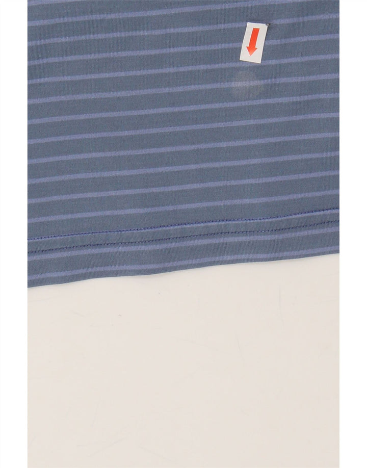 BIAGIOTTI Mens Polo Shirt Large Blue Striped Cotton Vintage Biagiotti and Second-Hand Biagiotti from Messina Hembry 