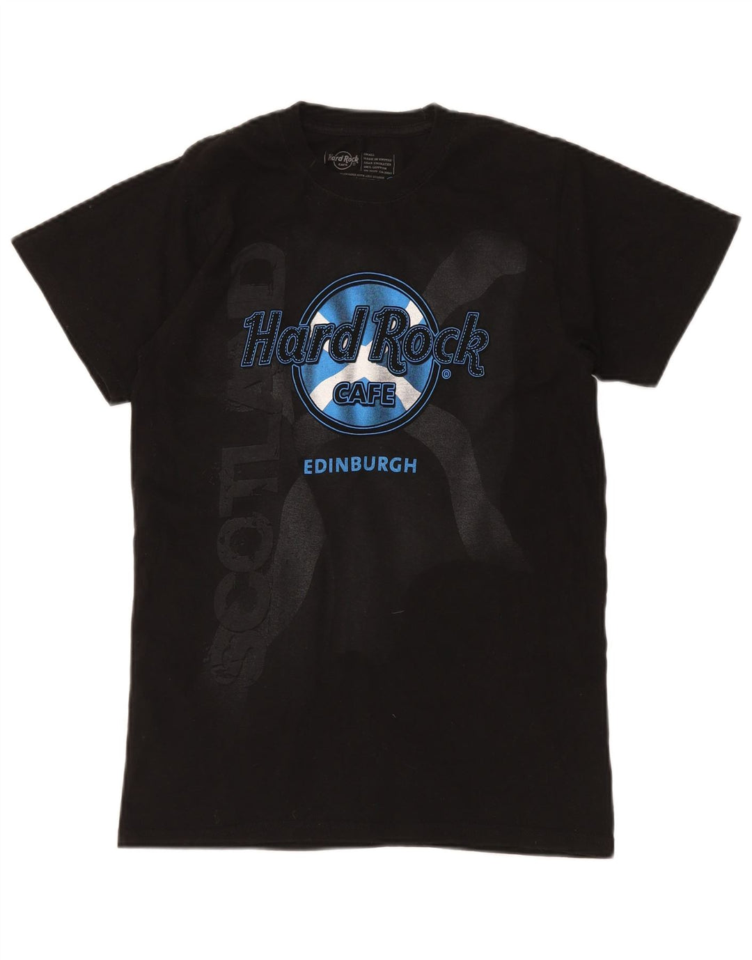 HARD ROCK CAFE Męski T-shirt z grafiką w Edynburgu, mały, czarny, bawełniany