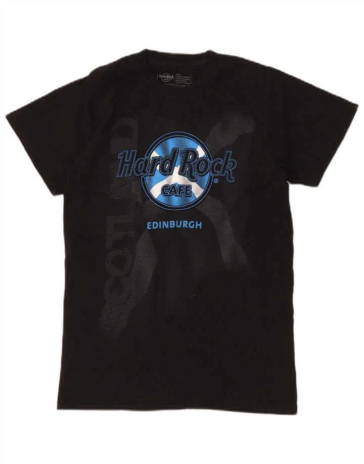 HARD ROCK CAFE Męski T-shirt z grafiką w Edynburgu, mały, czarny, bawełniany