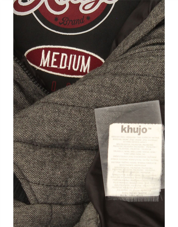 Damska ocieplana kurtka z kapturem KHUJO UK 14, poliester w kolorze średnioszarym