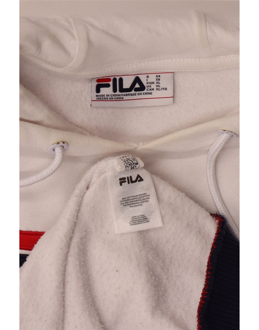 Męski sweter z kapturem FILA XL, biały, bawełniany