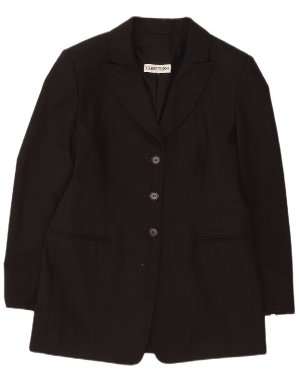 Damska marynarka Cerruti 1881 o długiej linii i zapinana na 3 guziki, UK 14, średnia szarość