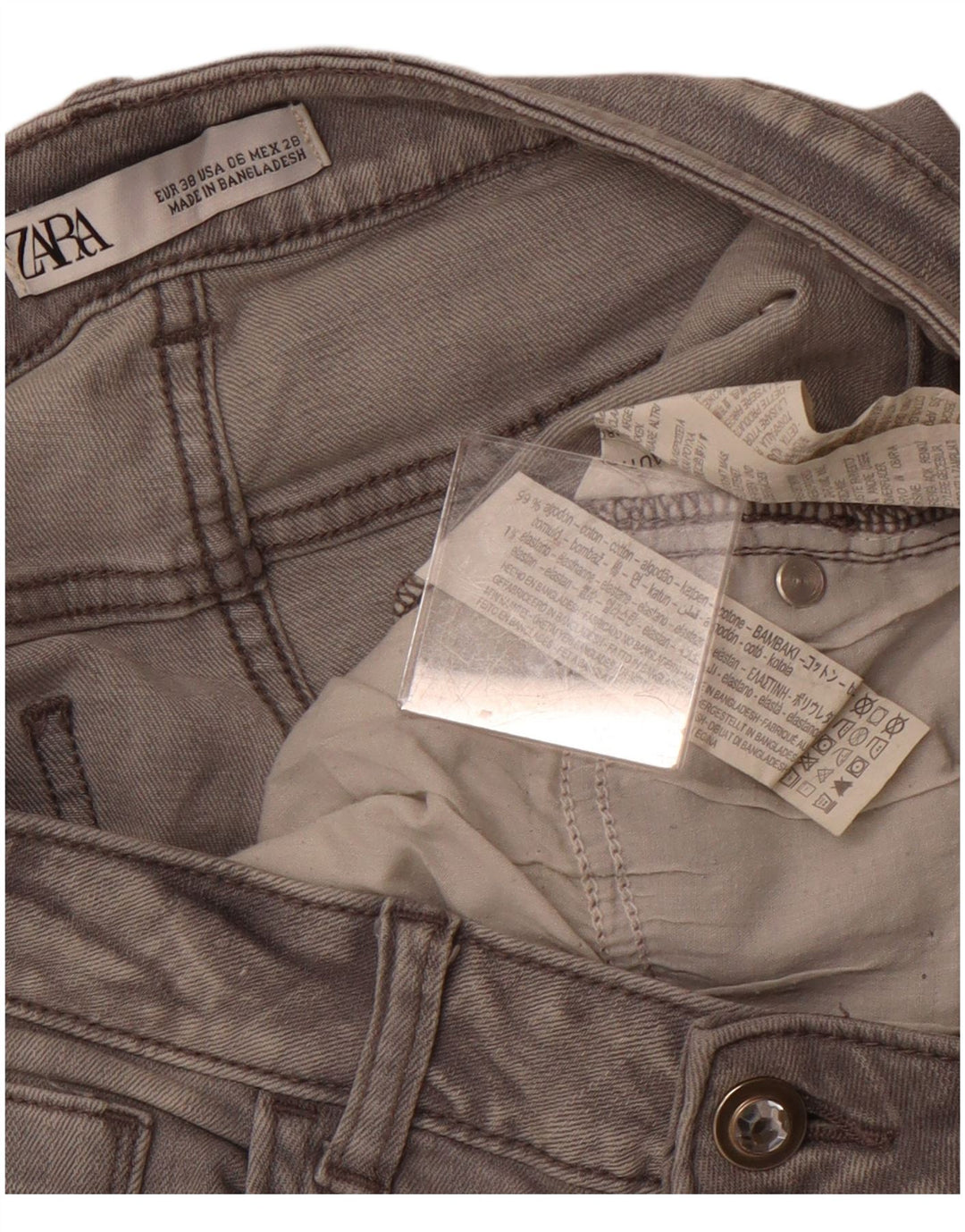 Damskie jeansy skinny ZARA EU 38 Small W28 L27 Szara bawełna