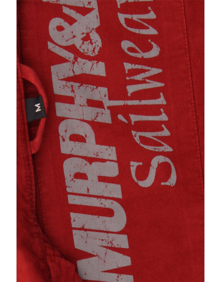 MURPHY & NYE Męska kurtka bomberka żeglarska UK 38, średnia czerwona, bawełniana