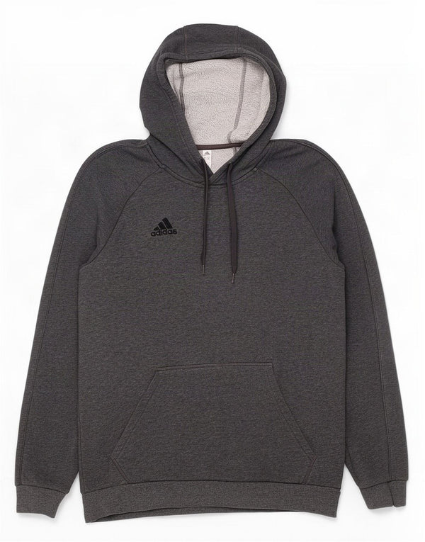 Męska bluza z kapturem Adidas, średnia szara, nakrapiana bawełna
