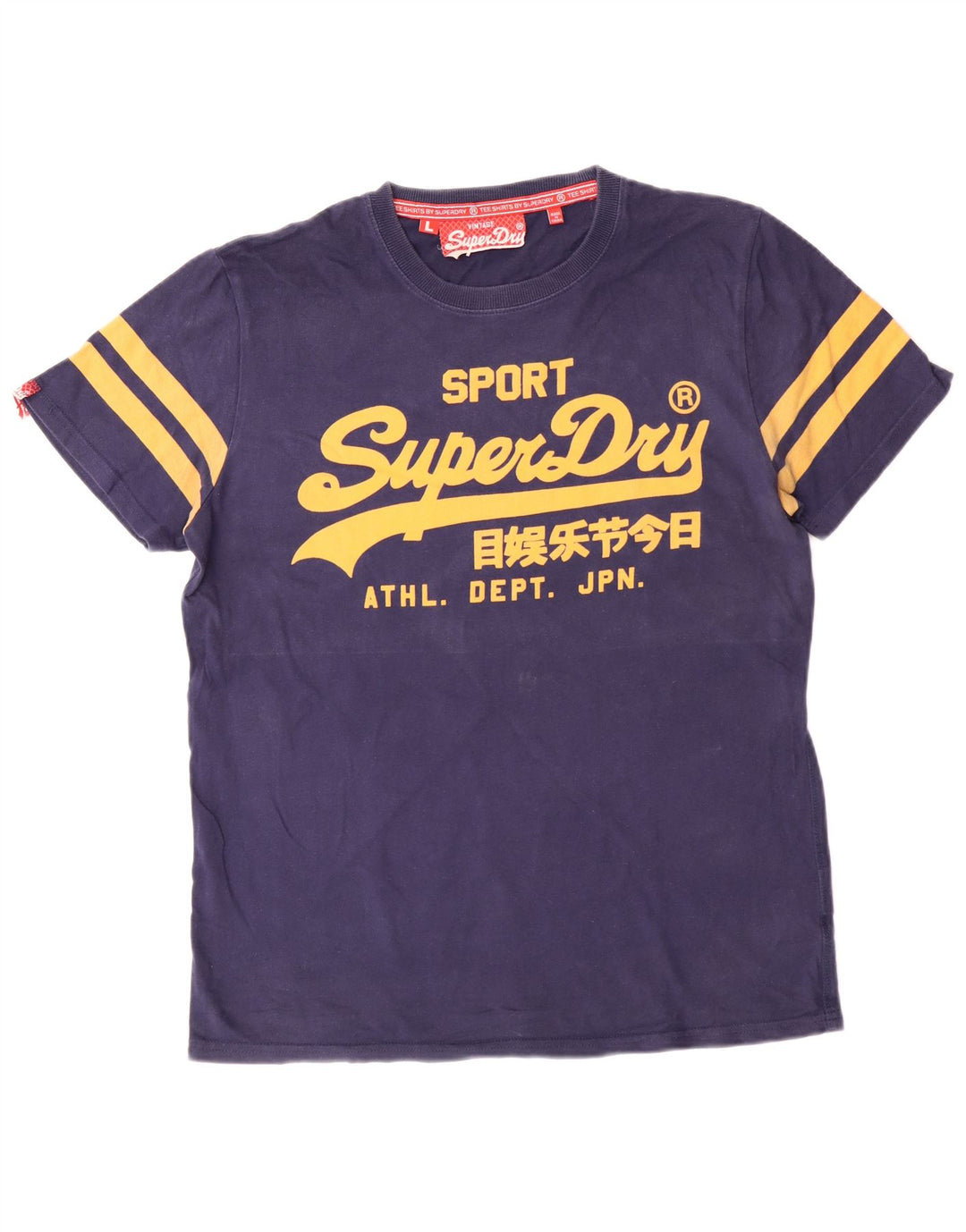 Męski T-shirt z grafiką Superdry, duży, granatowy, bawełniany