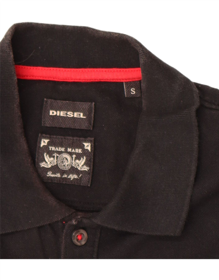 Męska koszulka polo slim fit DIESEL, mała, czarna, bawełniana