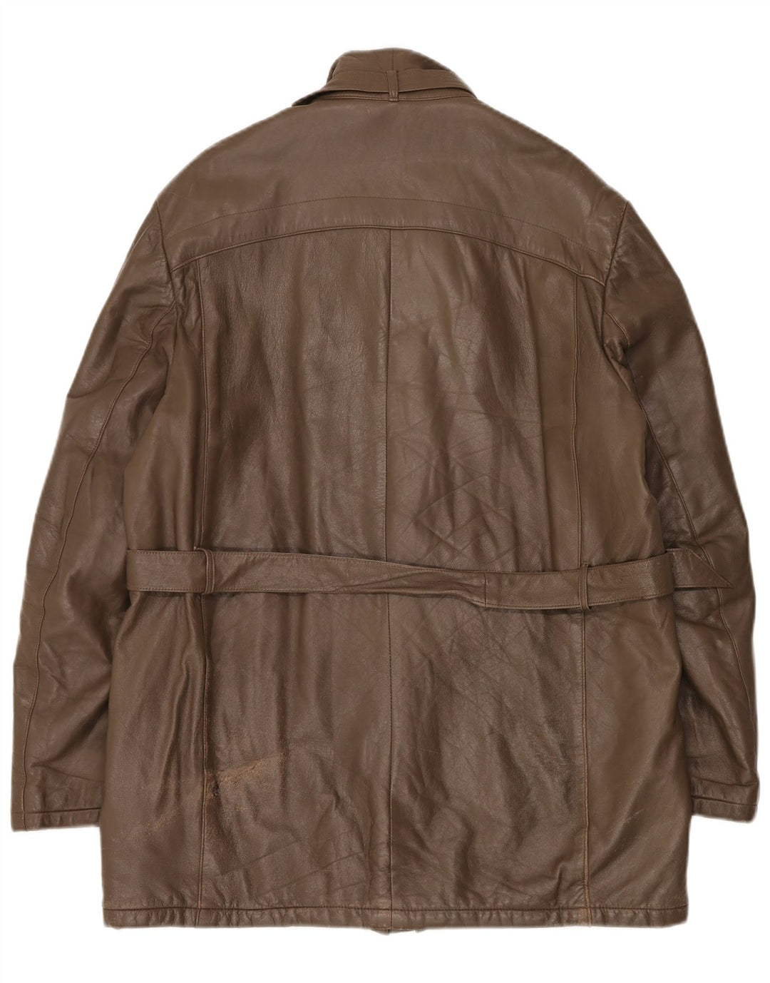 Vintage męska kurtka skórzana IT 52 XL brązowa skóra