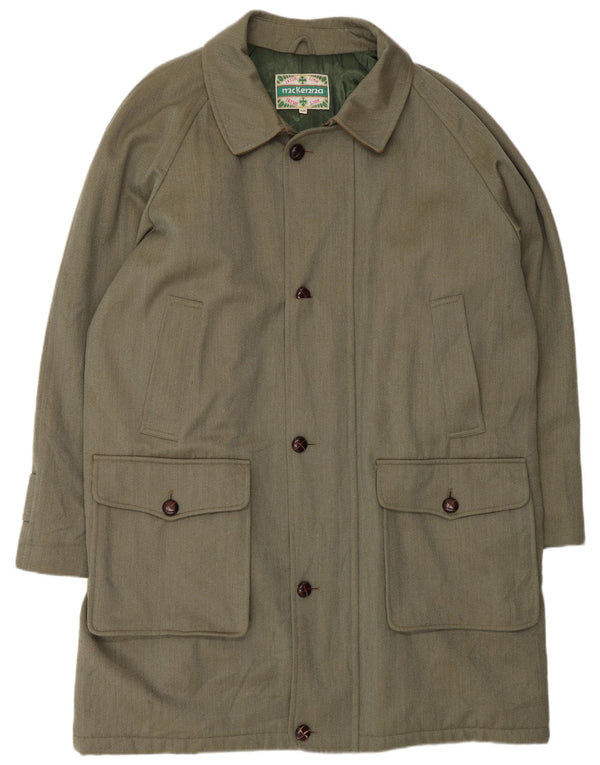 Płaszcz męski Vintage EU 58 4XL Zielona wełna