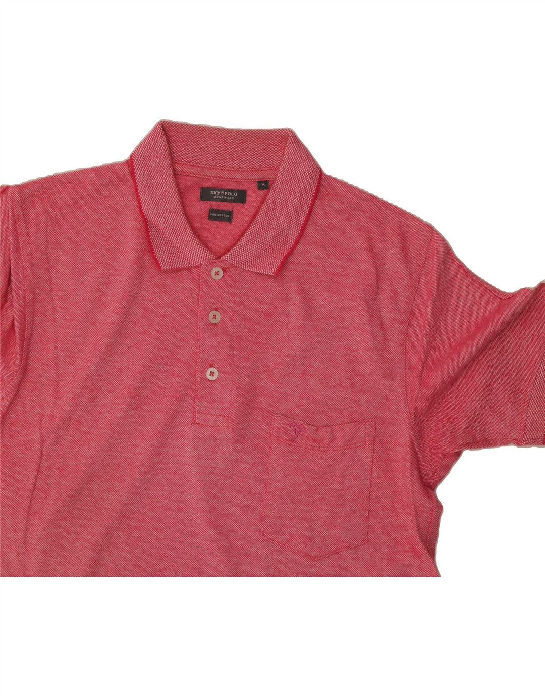 VINTAGE Mens Polo Shirt Medium Pink Cotton Vintage Vintage and Second-Hand Vintage from Messina Hembry 