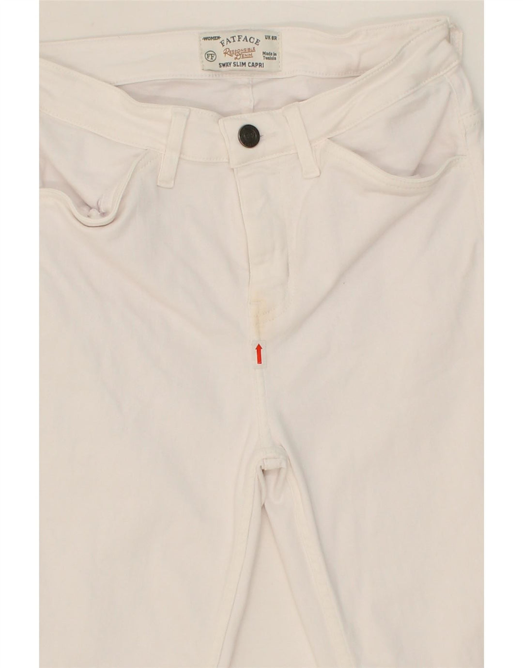 FAT FACE Womens Capri Jeans UK 8 Small W26 L20 White Cotton Vintage Fat Face and Second-Hand Fat Face from Messina Hembry 