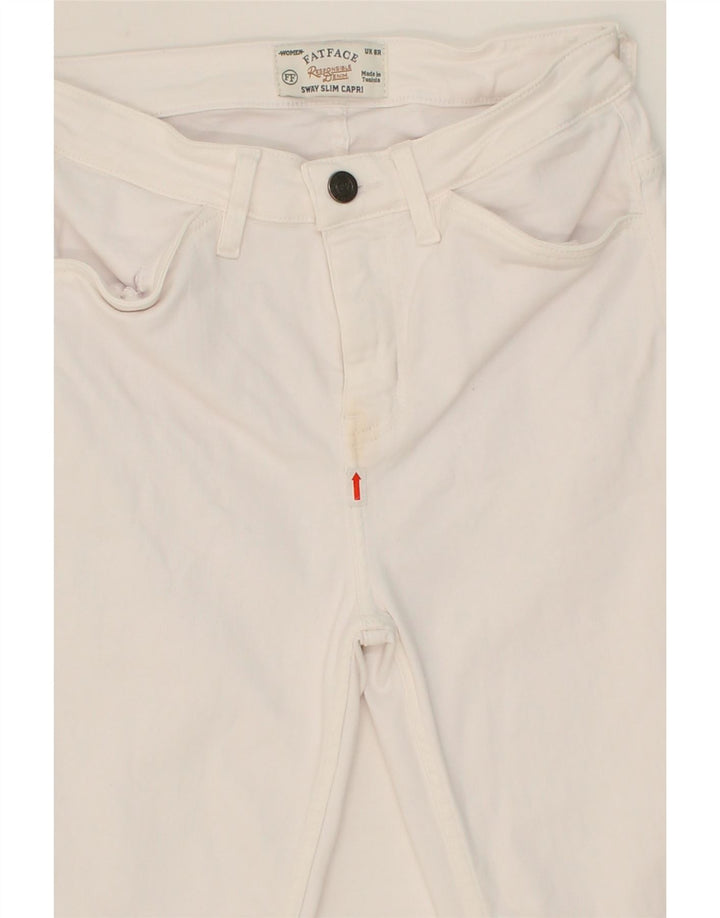 FAT FACE Womens Capri Jeans UK 8 Small W26 L20 White Cotton Vintage Fat Face and Second-Hand Fat Face from Messina Hembry 