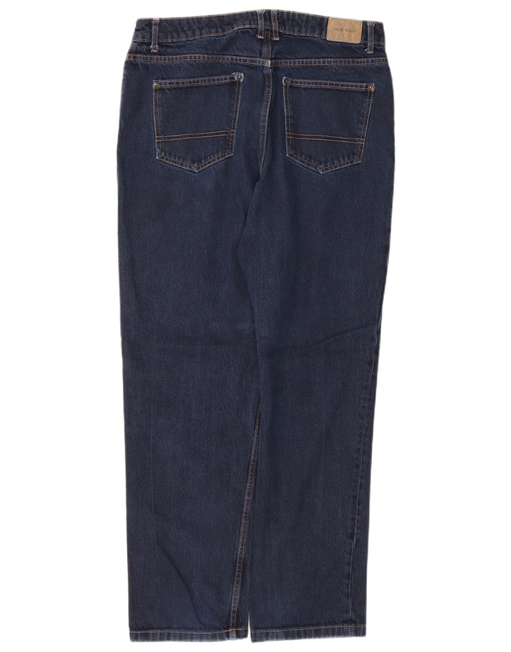 Męskie proste dżinsy Jack Wills W34 L32 Granatowa bawełna