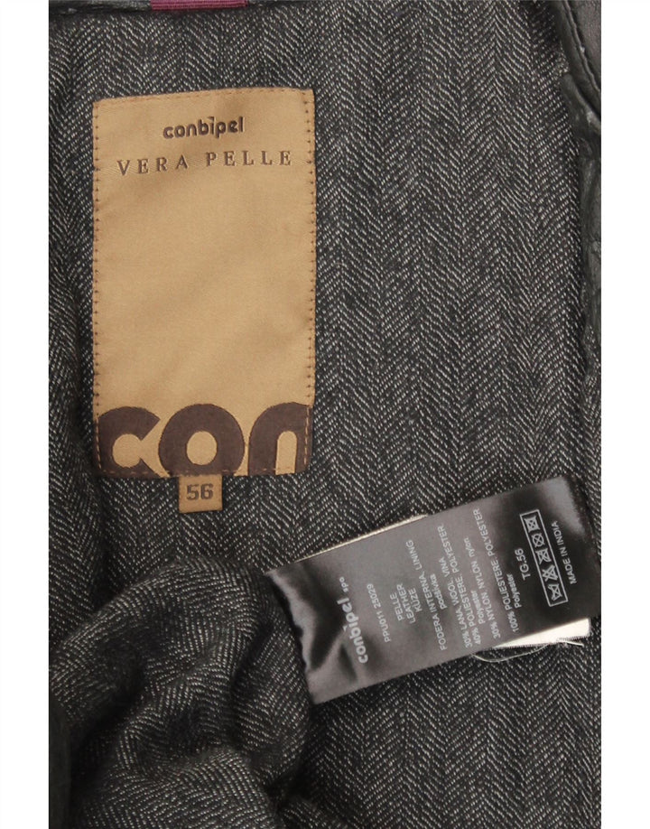 Conbipel Męska kurtka skórzana IT 56 2XL Czarna skóra
