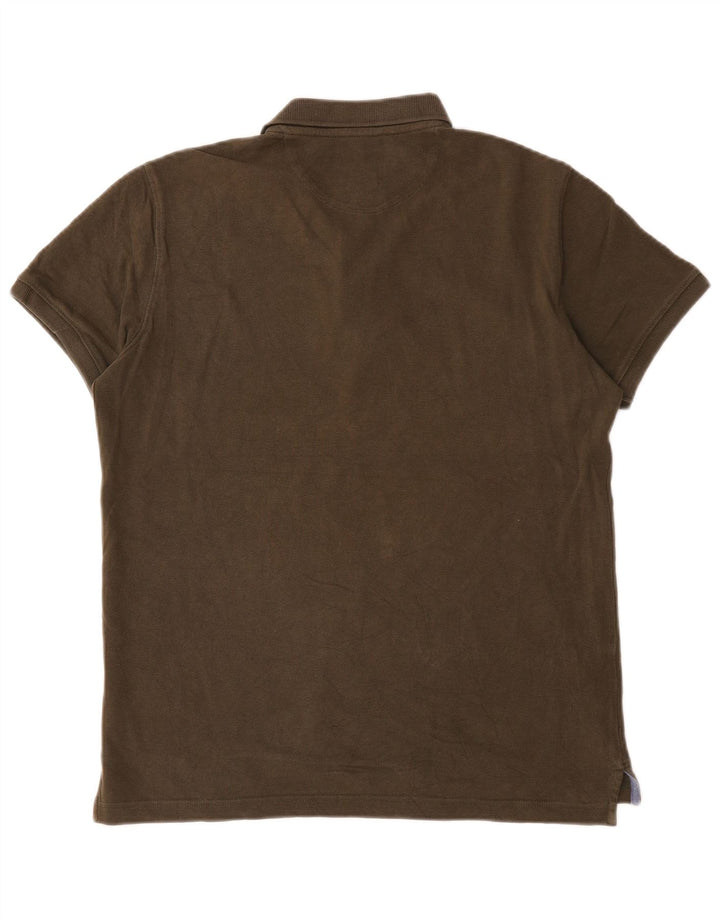 Męska koszulka polo Massimo Dutti o regularnym kroju, średnia, bawełniana khaki