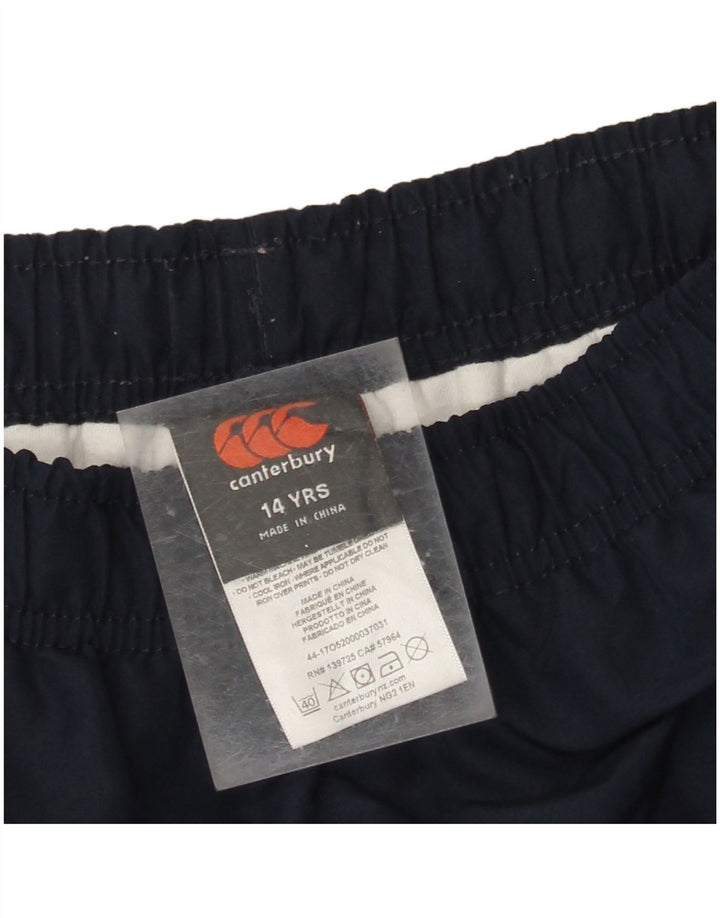 Spodnie wiatrówkowe CANTERBURY dziewczęce z grafiką 13-14 lat, granatowe